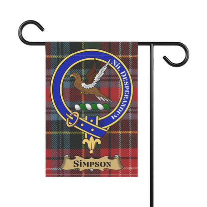 Home Decor 12'' × 18'' Simpson Clan Scottish Tartan Crest Garden Flag