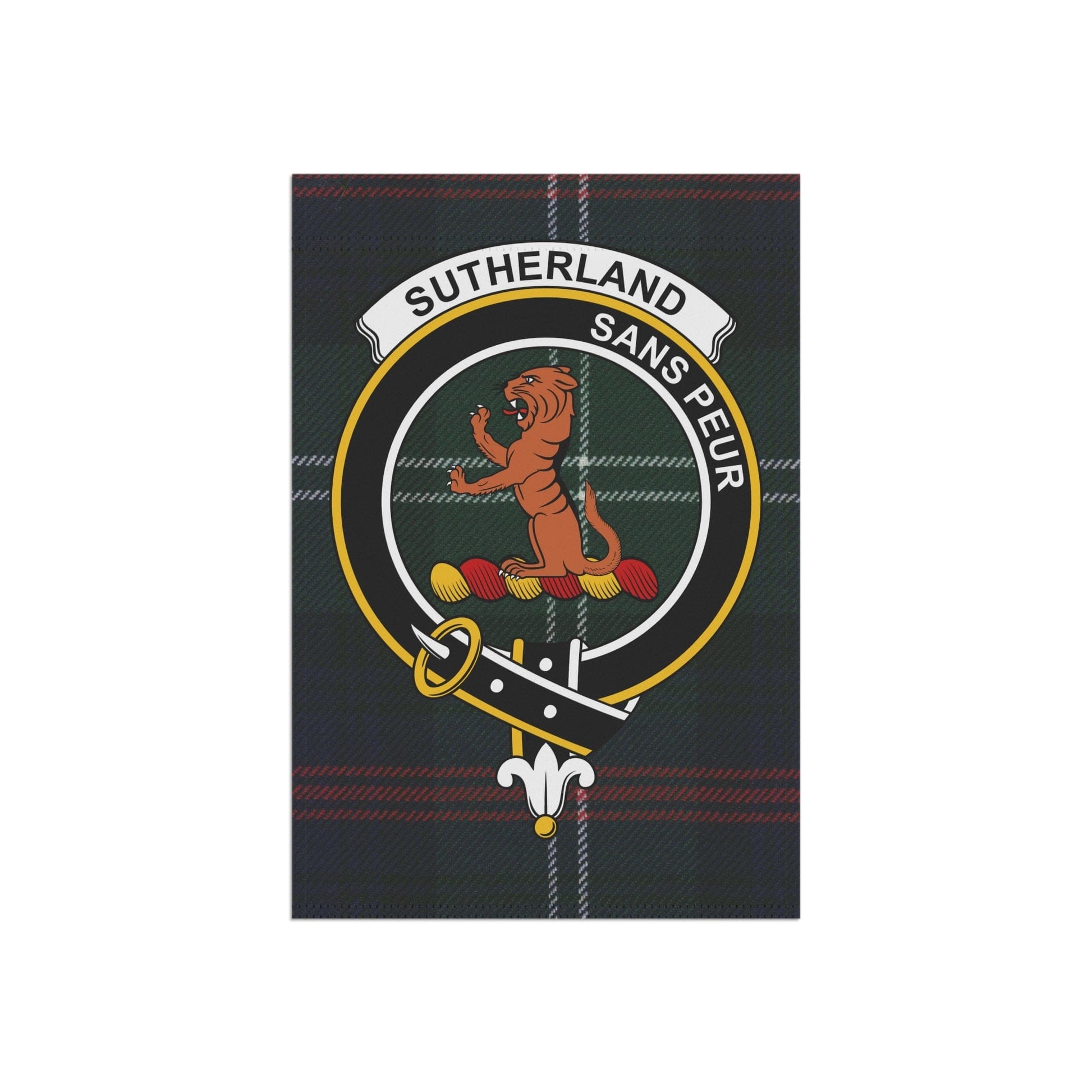 Home Decor 12'' × 18'' Sutherland Clan Scottish Tartan Crest Garden Flag