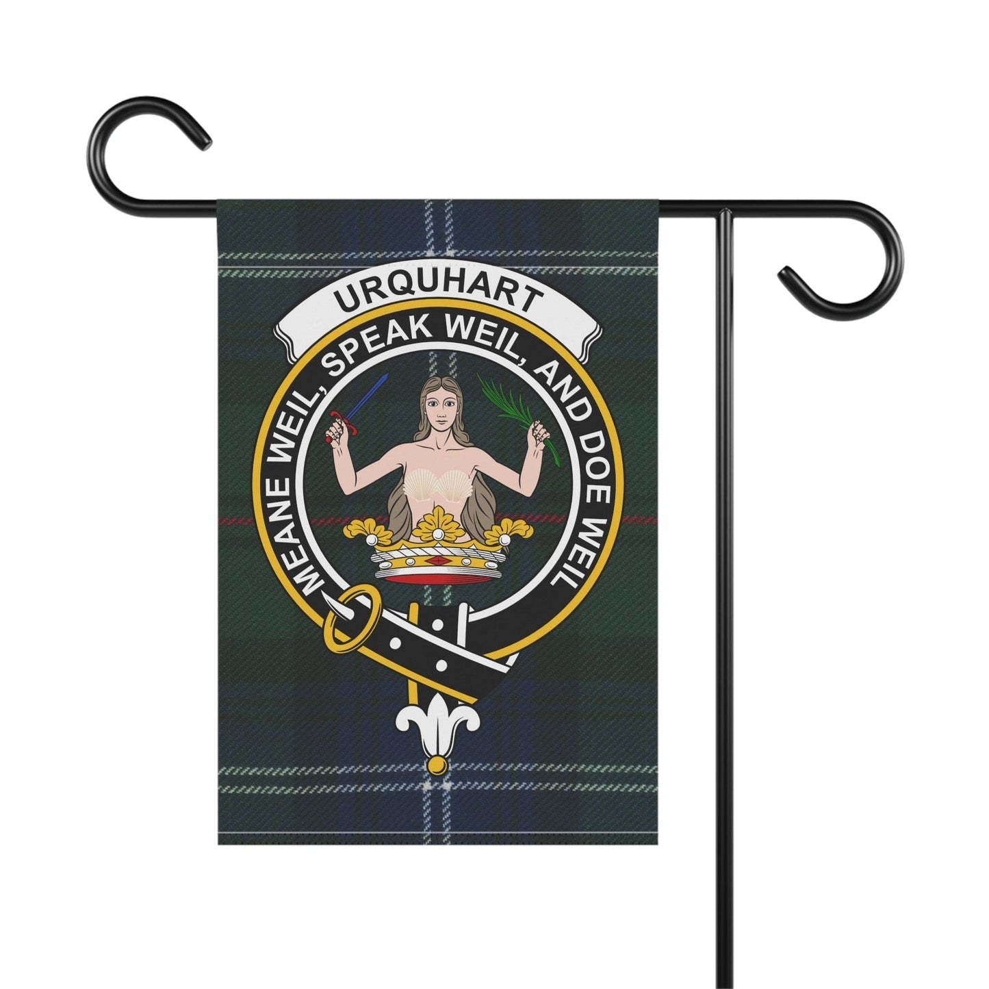 Home Decor 12'' × 18'' Urquhart Clan Scottish Tartan Crest Garden Flag