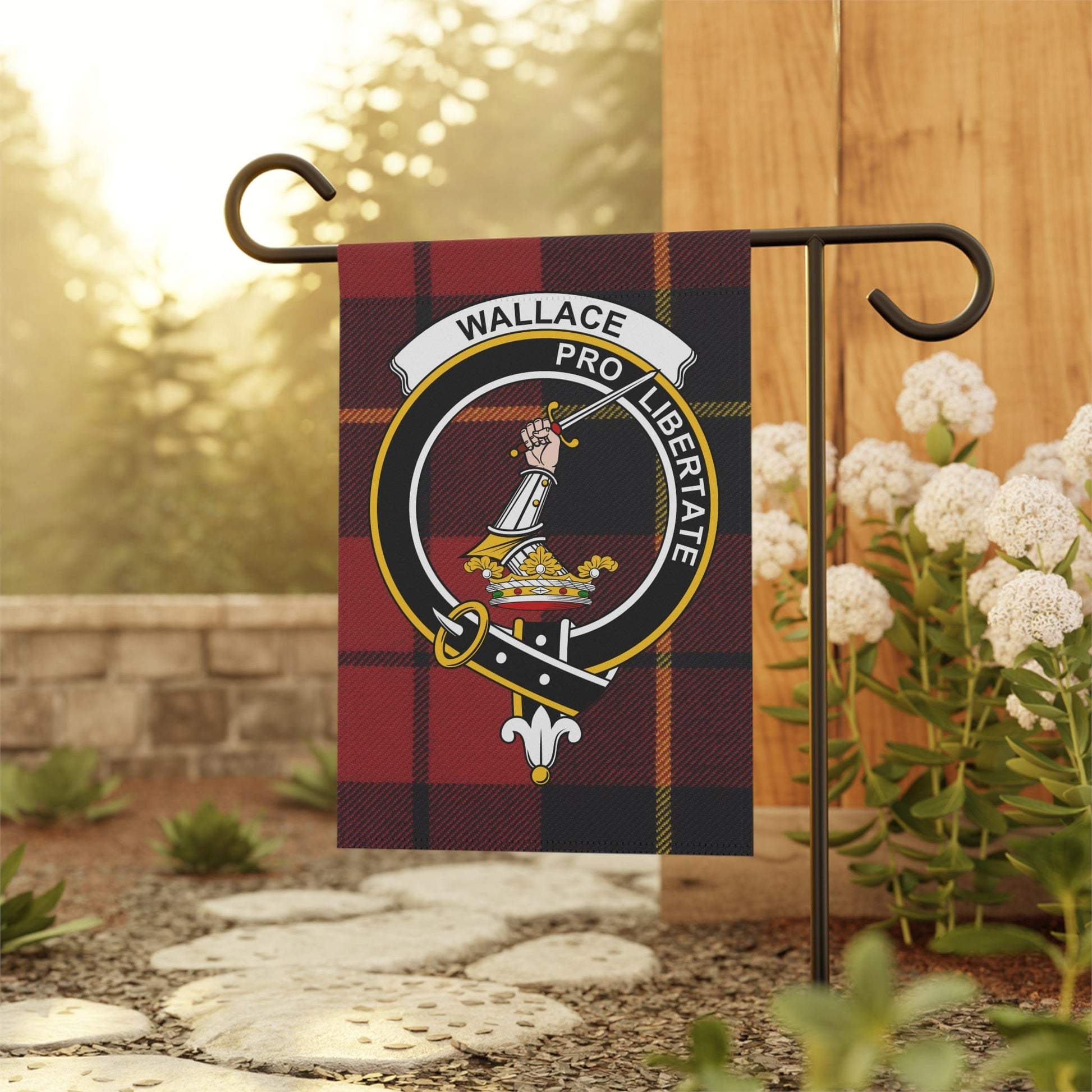 Home Decor 12'' × 18'' Wallace Clan Scottish Clan Scottish Tartan Crest Garden Flag