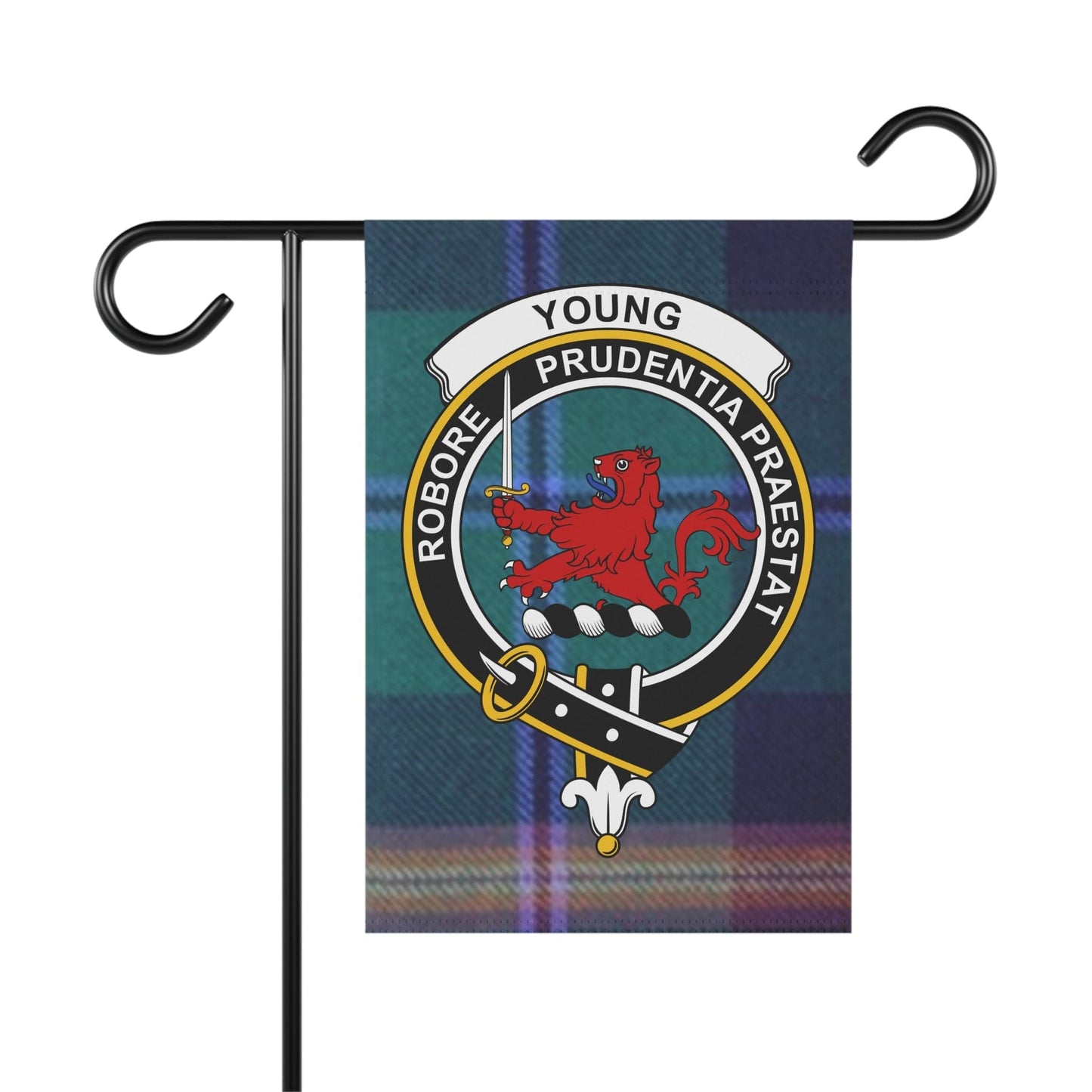 Home Decor 12'' × 18'' Young Clan Scottish Tartan Crest Garden Flag