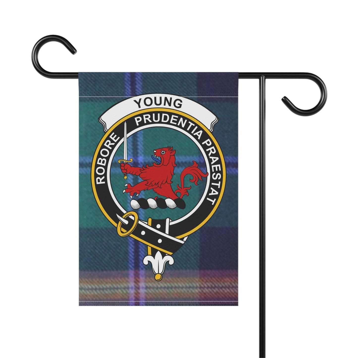 Home Decor 12'' × 18'' Young Clan Scottish Tartan Crest Garden Flag