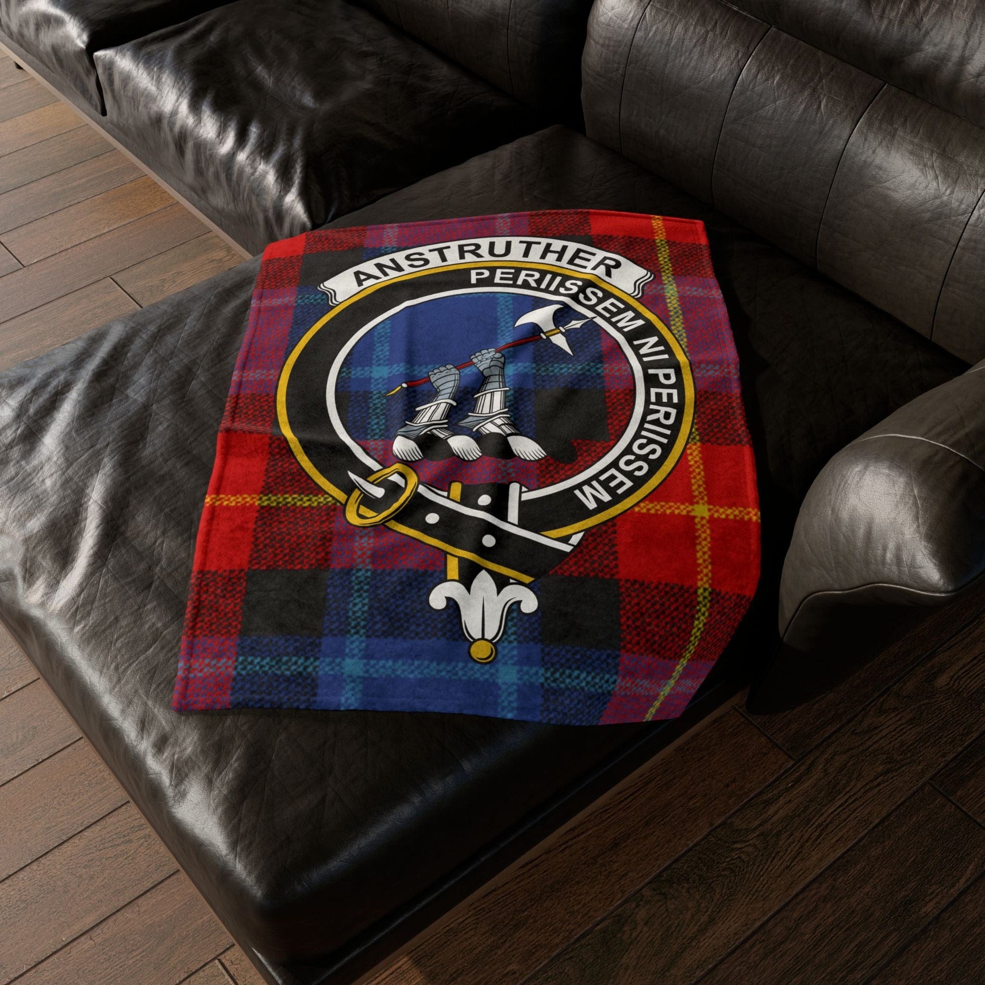 Home Decor 30'' × 40'' Anstruther Clan Crest Tartan Scottish Throw Blanket