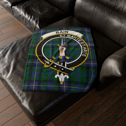 Home Decor 30'' × 40'' Bain Clan Crest Tartan Scottish Throw Blanket