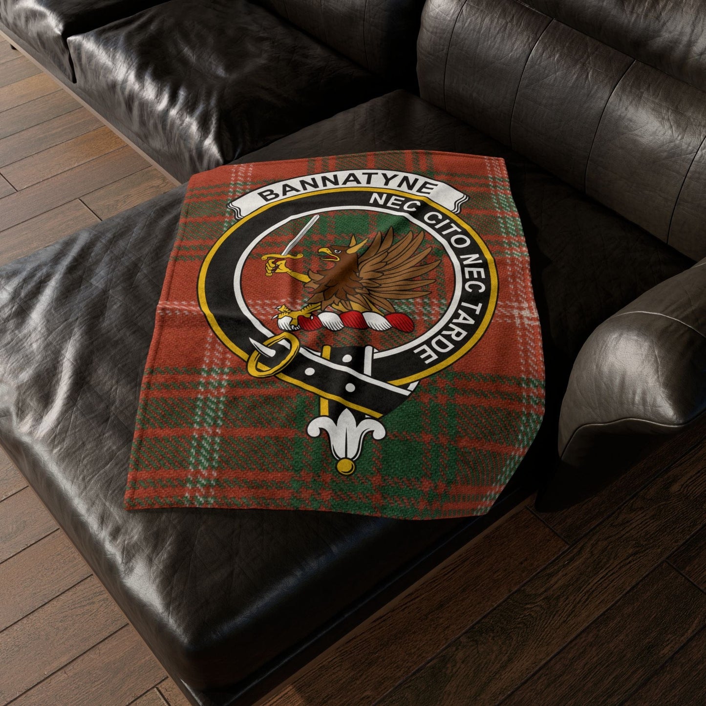 Home Decor 30'' × 40'' Bannatyne Clan Crest Tartan Scottish Throw Blanket