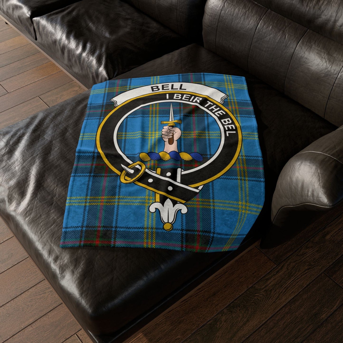 Home Decor 30'' × 40'' Bell Clan Crest Tartan Scottish Throw Blanket