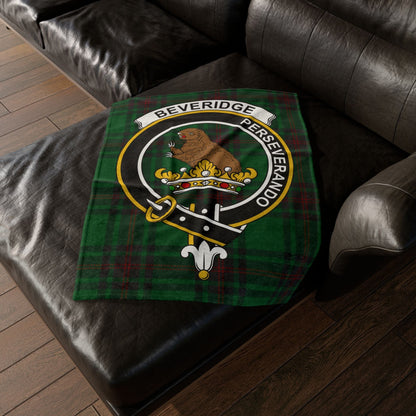 Home Decor 30'' × 40'' Beveridge Clan Crest Tartan Scottish Throw Blanket