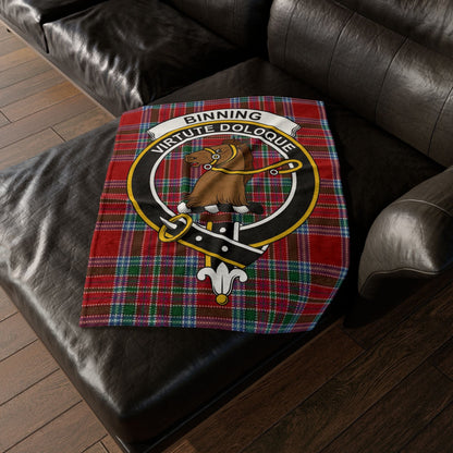 Home Decor 30'' × 40'' Binning Clan Crest Tartan Scottish Throw Blanket