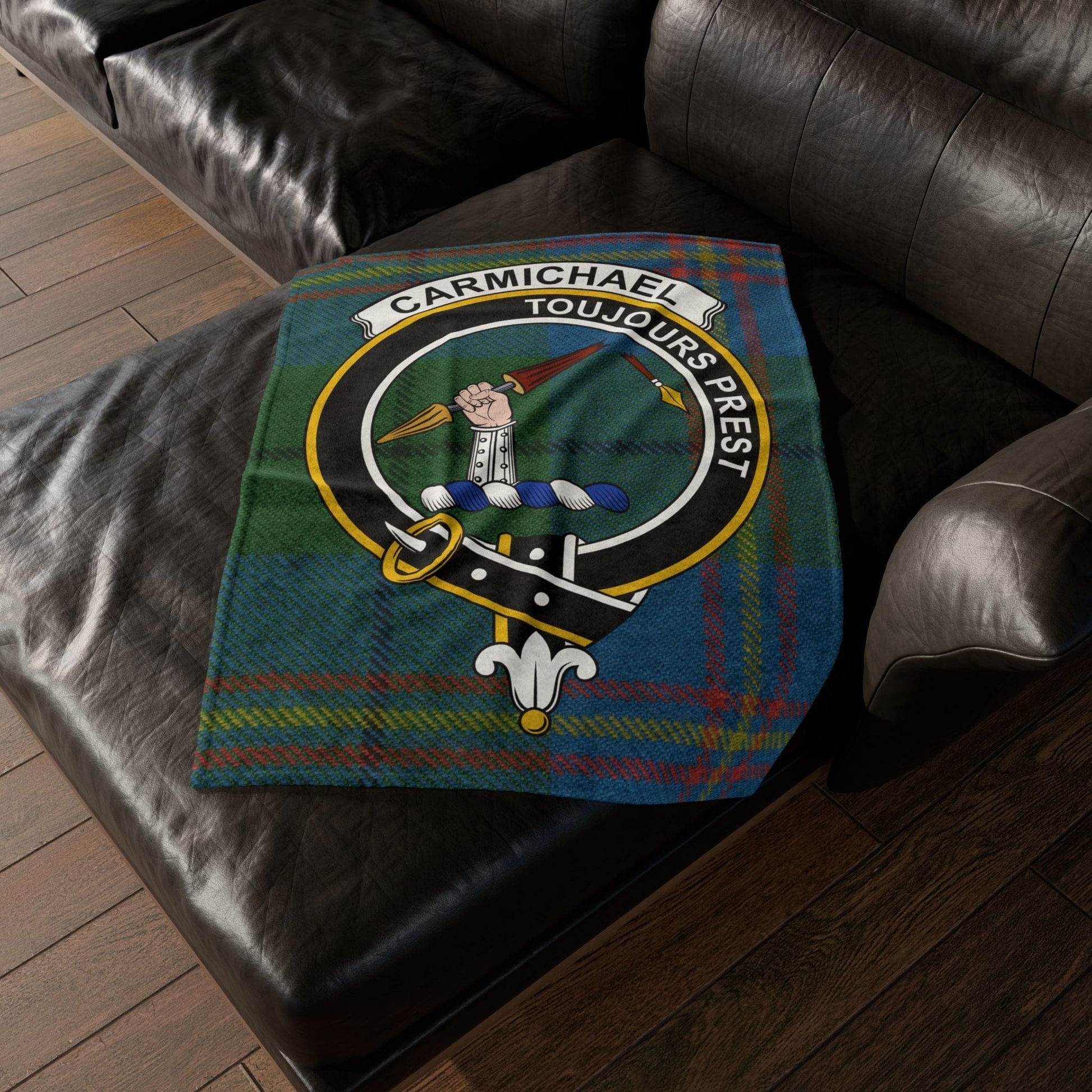 Home Decor 30'' × 40'' Carmichael Clan Crest Tartan Scottish Throw Blanket