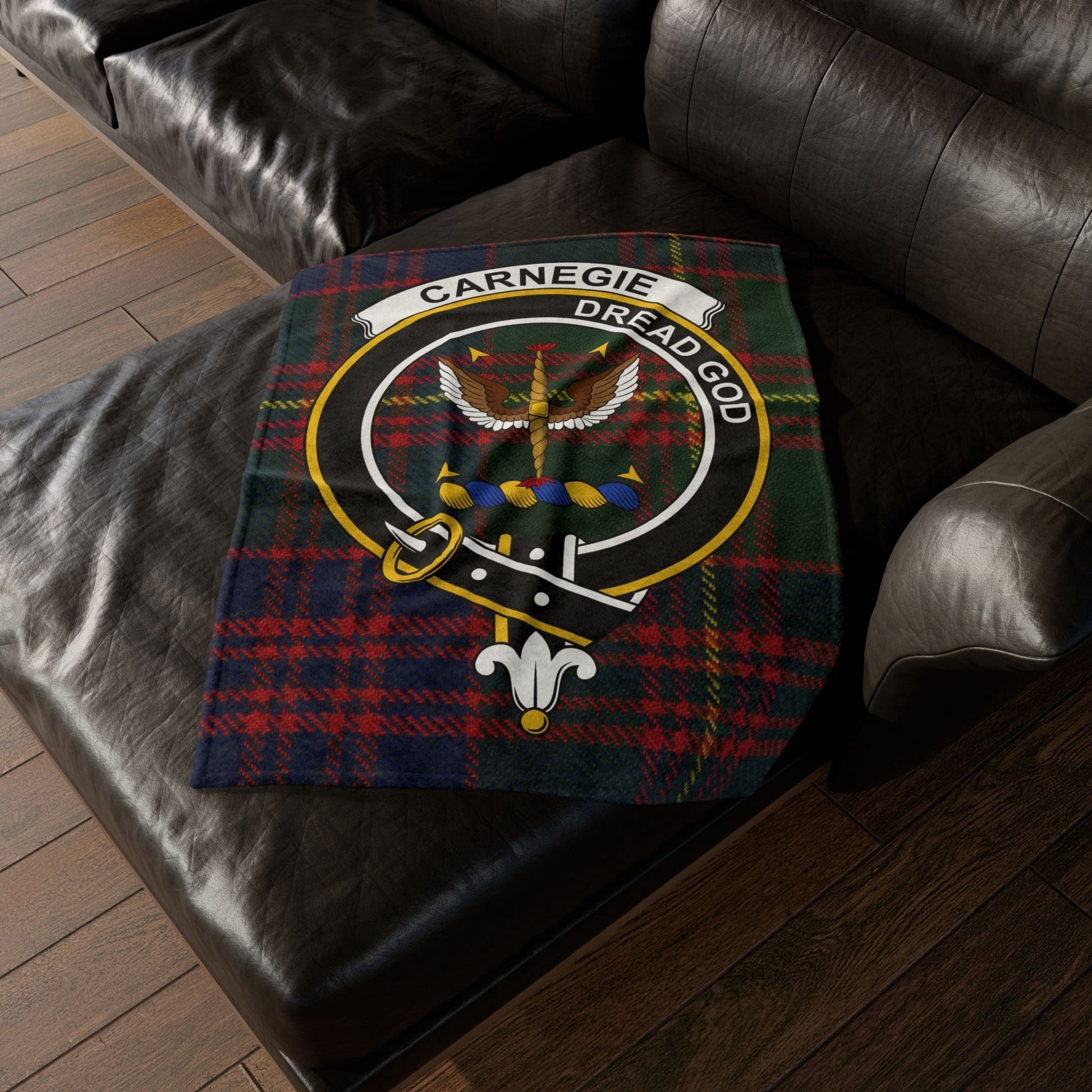 Home Decor 30'' × 40'' Carnegie Clan Crest Tartan Scottish Throw Blanket