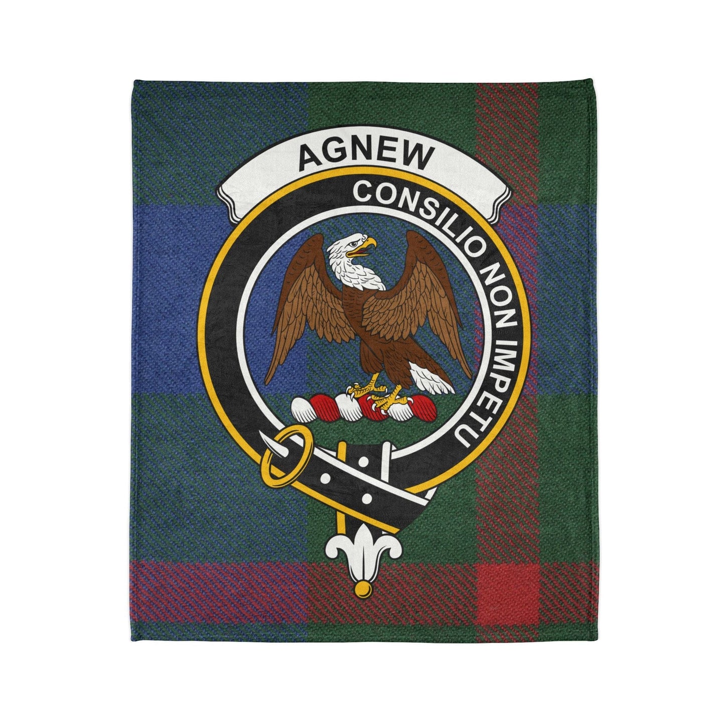 Home Decor 50" × 60" Agnew Clan Crest Tartan Scottish Throw Blanket