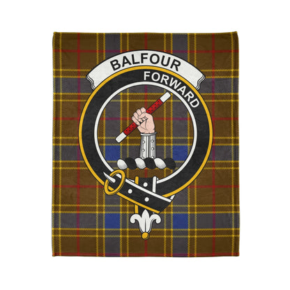 Home Decor 50" × 60" Balfour Clan Crest Tartan Scottish Throw Blanket