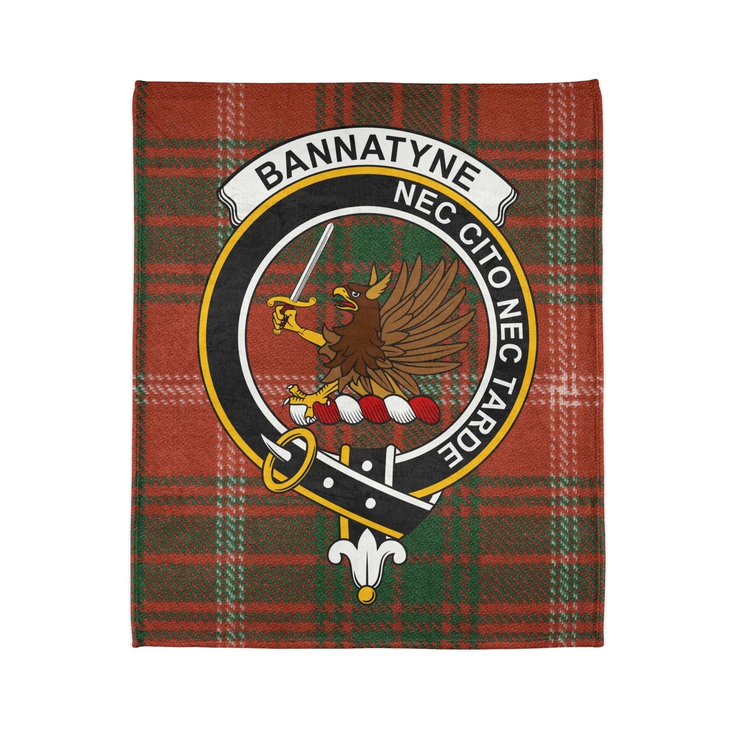 Home Decor 50" × 60" Bannatyne Clan Crest Tartan Scottish Throw Blanket