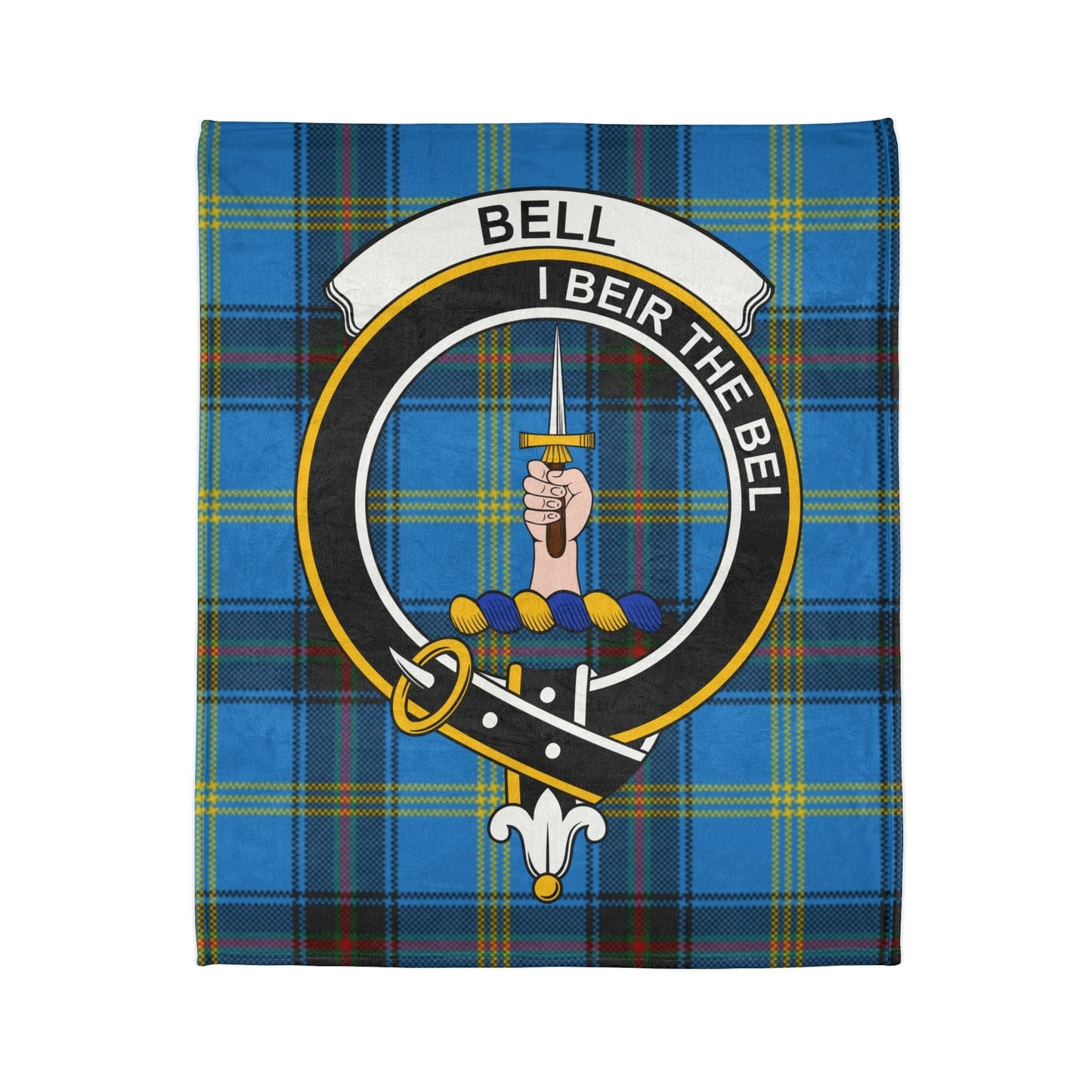 Home Decor 50" × 60" Bell Clan Crest Tartan Scottish Throw Blanket