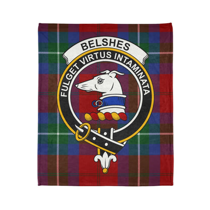 Home Decor 50" × 60" Belshes Clan Crest Tartan Scottish Throw Blanket