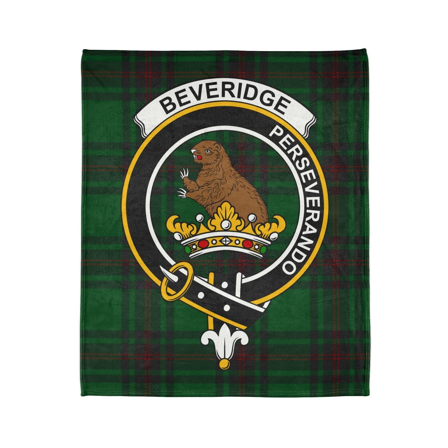 Home Decor 50" × 60" Beveridge Clan Crest Tartan Scottish Throw Blanket