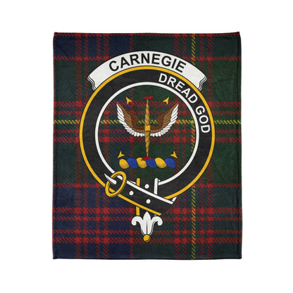 Home Decor 50" × 60" Carnegie Clan Crest Tartan Scottish Throw Blanket