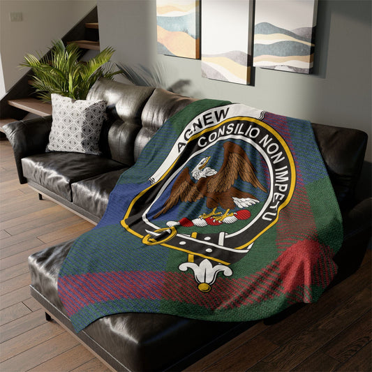 Home Decor 60" × 80" Agnew Clan Crest Tartan Scottish Throw Blanket