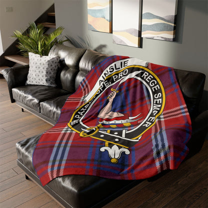 Home Decor 60" × 80" Ainslie Clan Crest Tartan Scottish Throw Blanket