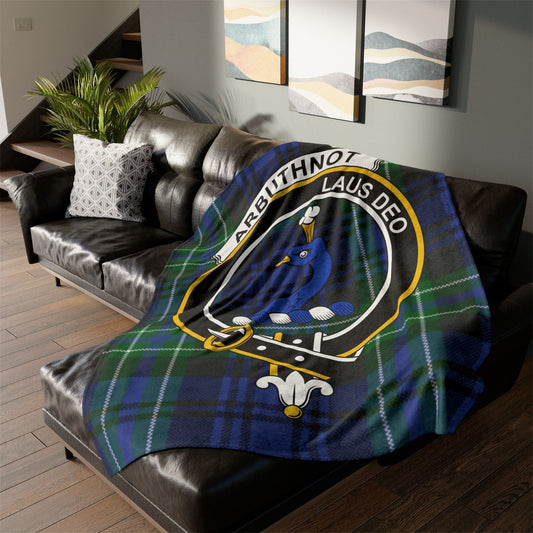 Home Decor 60" × 80" Arbuthnot Clan Crest Tartan Scottish Throw Blanket