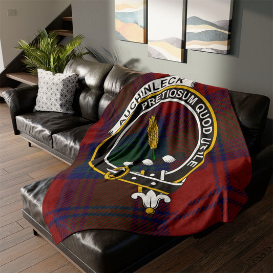 Home Decor 60" × 80" Auchinleck Clan Crest Tartan Scottish Throw Blanket