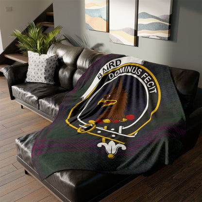 Home Decor 60" × 80" Baird Clan Crest Tartan Scottish Throw Blanket