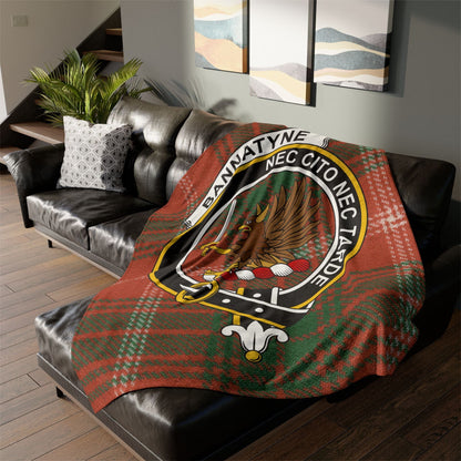 Home Decor 60" × 80" Bannatyne Clan Crest Tartan Scottish Throw Blanket