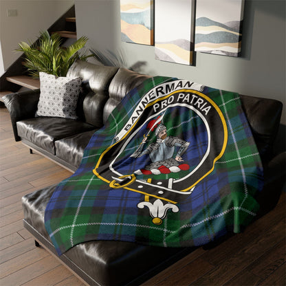 Home Decor 60" × 80" Bannerman Clan Crest Tartan Scottish Throw Blanket