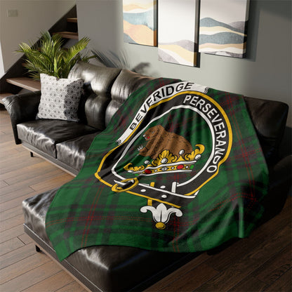 Home Decor 60" × 80" Beveridge Clan Crest Tartan Scottish Throw Blanket