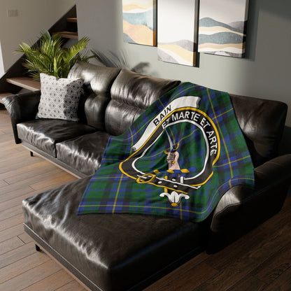 Home Decor Bain Clan Crest Tartan Scottish Throw Blanket