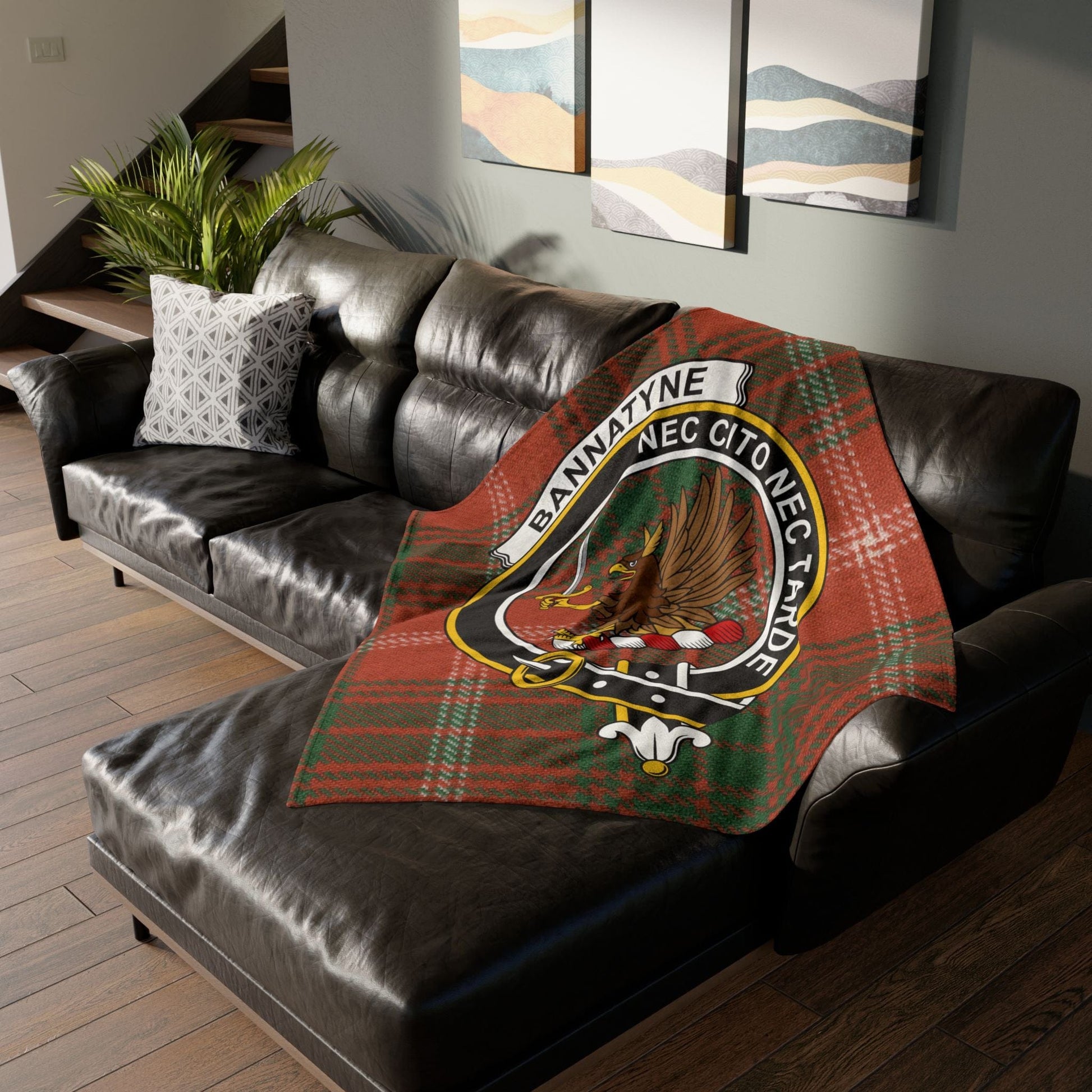 Home Decor Bannatyne Clan Crest Tartan Scottish Throw Blanket