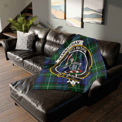 Home Decor Bannerman Clan Crest Tartan Scottish Throw Blanket