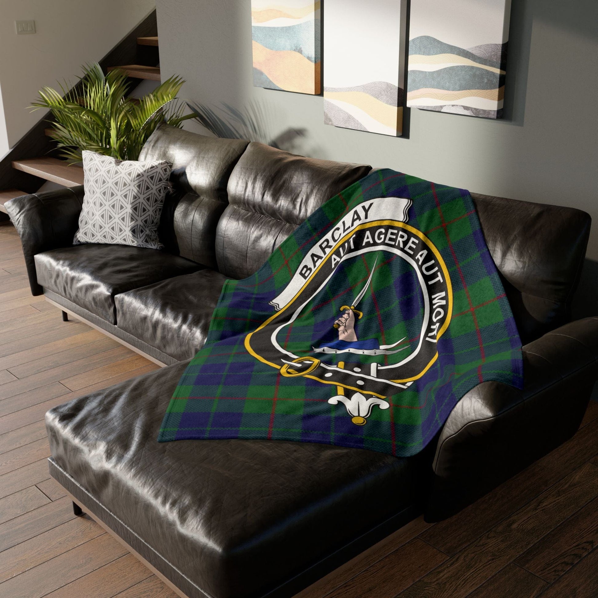 Home Decor Barclay Clan Crest Tartan Scottish Throw Blanket