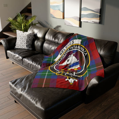 Home Decor Belshes Clan Crest Tartan Scottish Throw Blanket