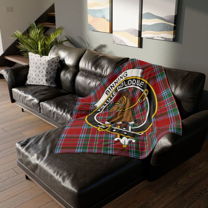 Home Decor Binning Clan Crest Tartan Scottish Throw Blanket