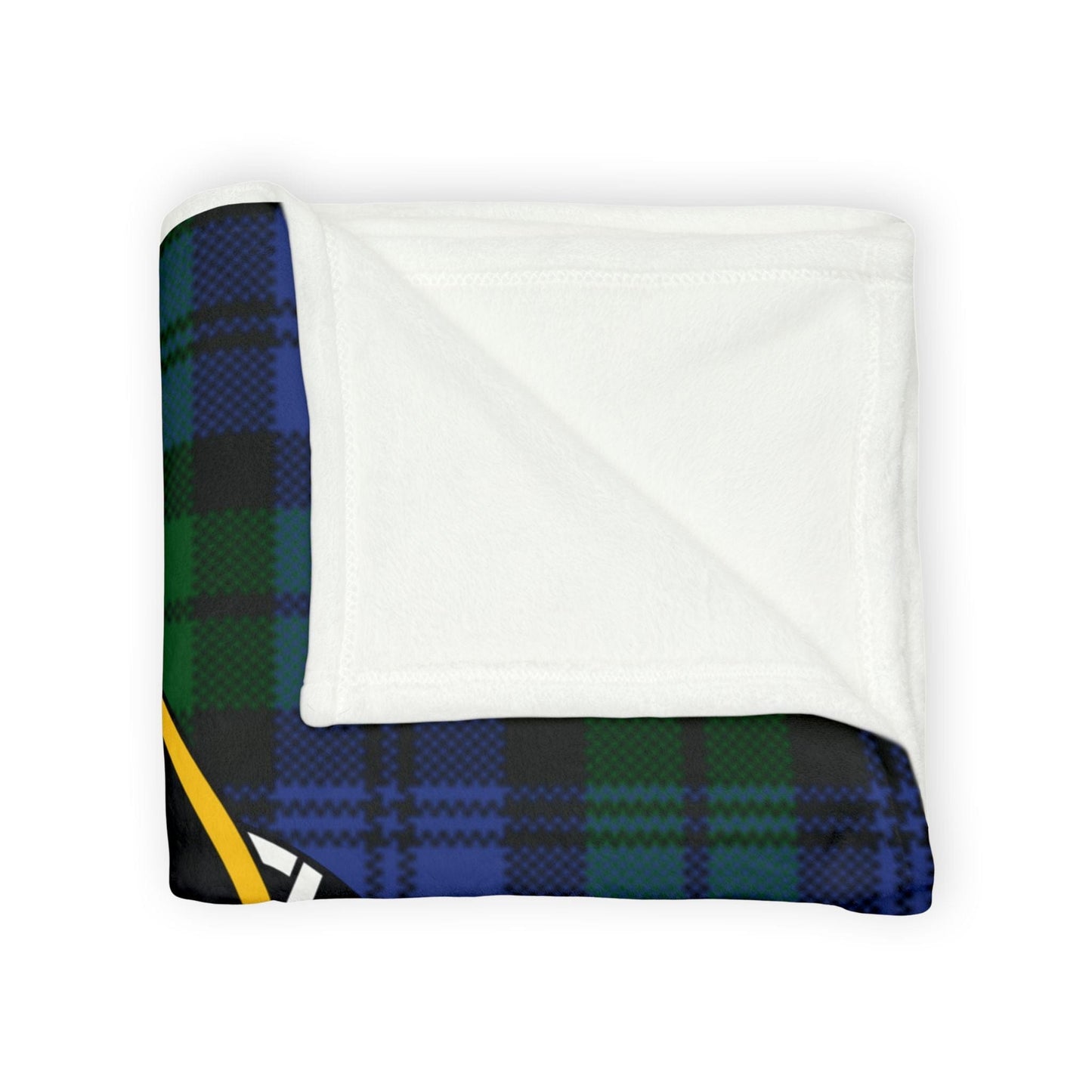 Home Decor Clan Campbell Tartan Crest Blanket - Soft Tartan Fleece, 3 Sizes Available