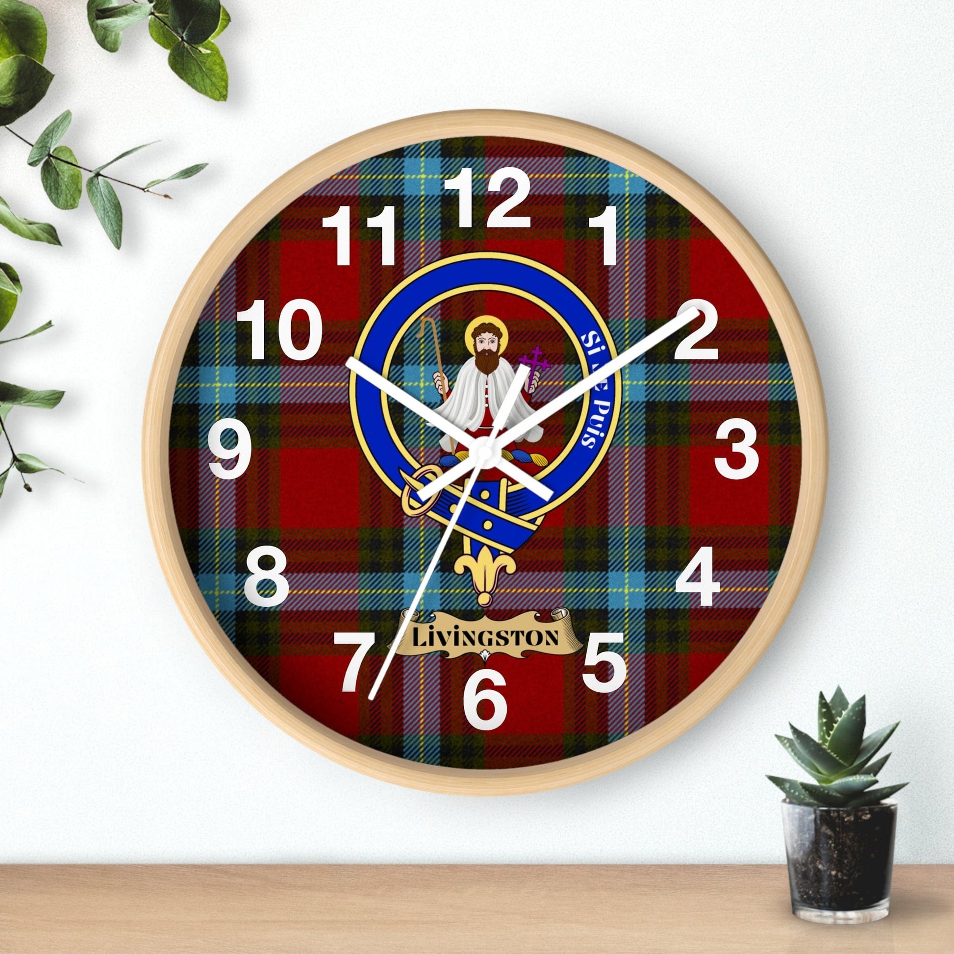 Home Decor Personalized Scottish Clan Round Clock, Choose Any Scottish Clan