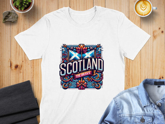 Intricate Scotland The Brave Design Graphic T-Shirt