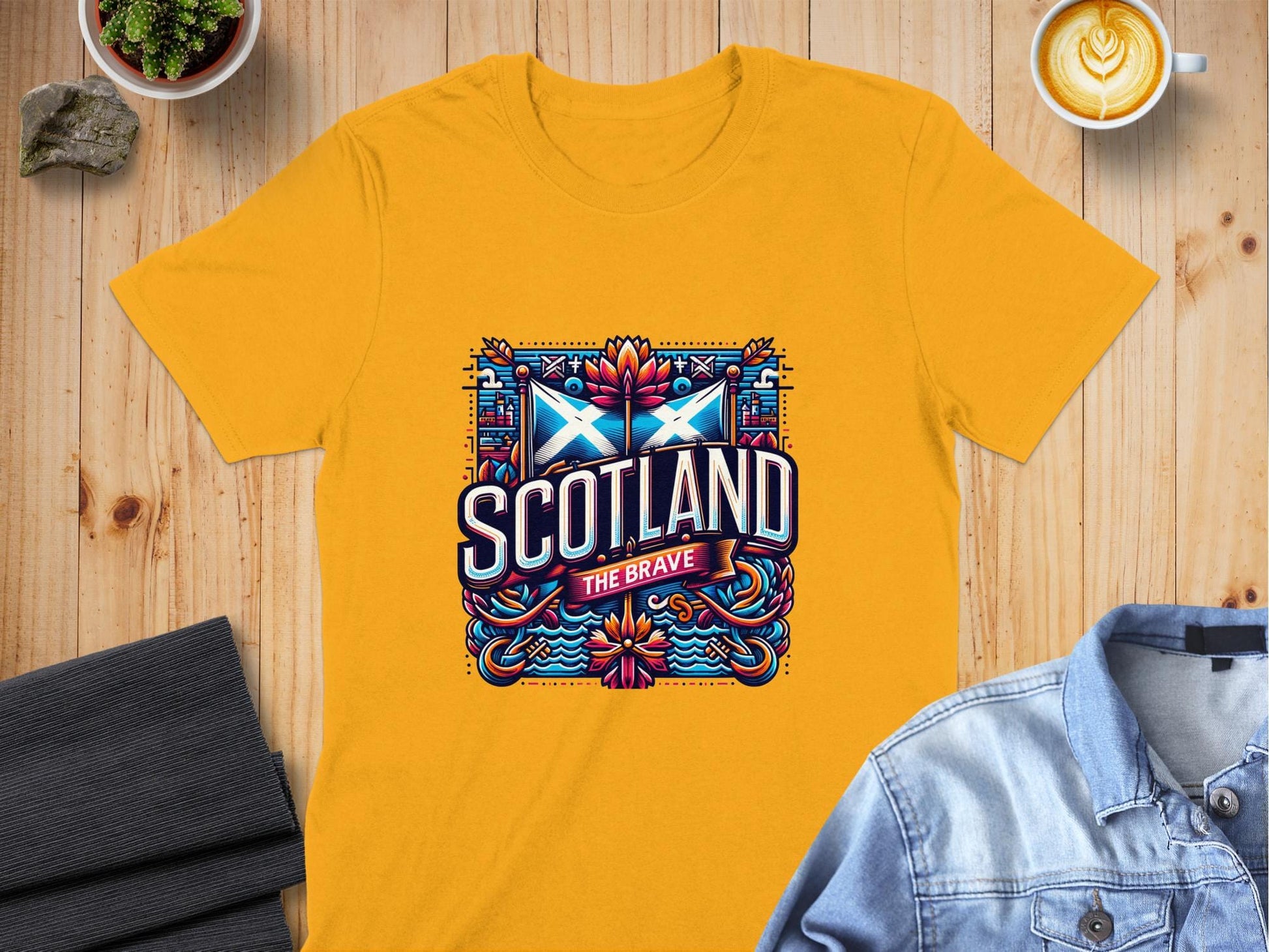 Intricate Scotland The Brave Design Graphic T-Shirt