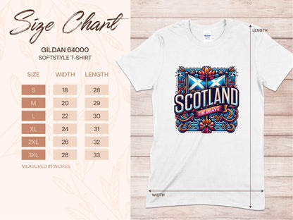 Intricate Scotland The Brave Design Graphic T-Shirt