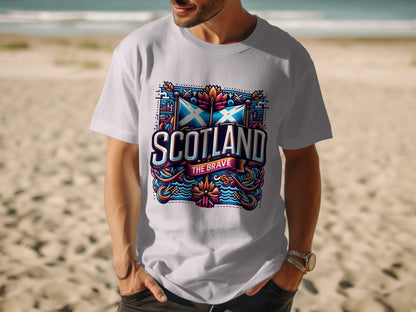 Intricate Scotland The Brave Design Graphic T-Shirt