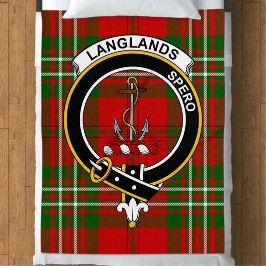 Langlands Spero Crest Scottish Clan Tartan Blanket