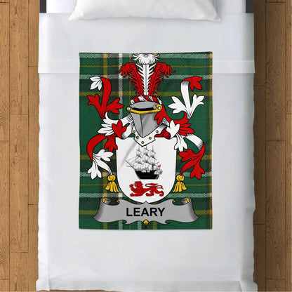 Leary Surname Irish Tartan Throw Blanket