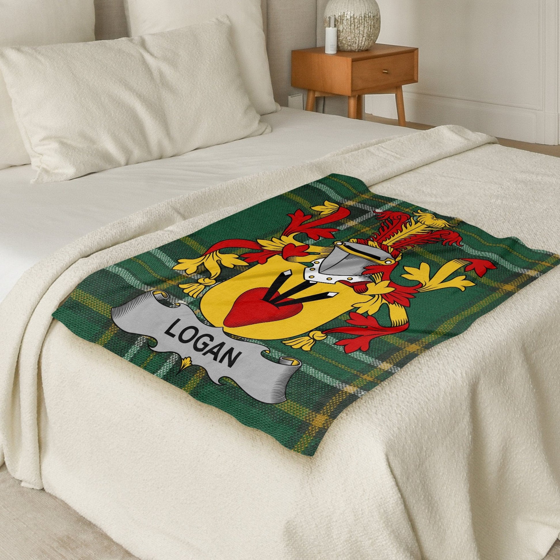 Logan Surname Irish Tartan Throw Blanket