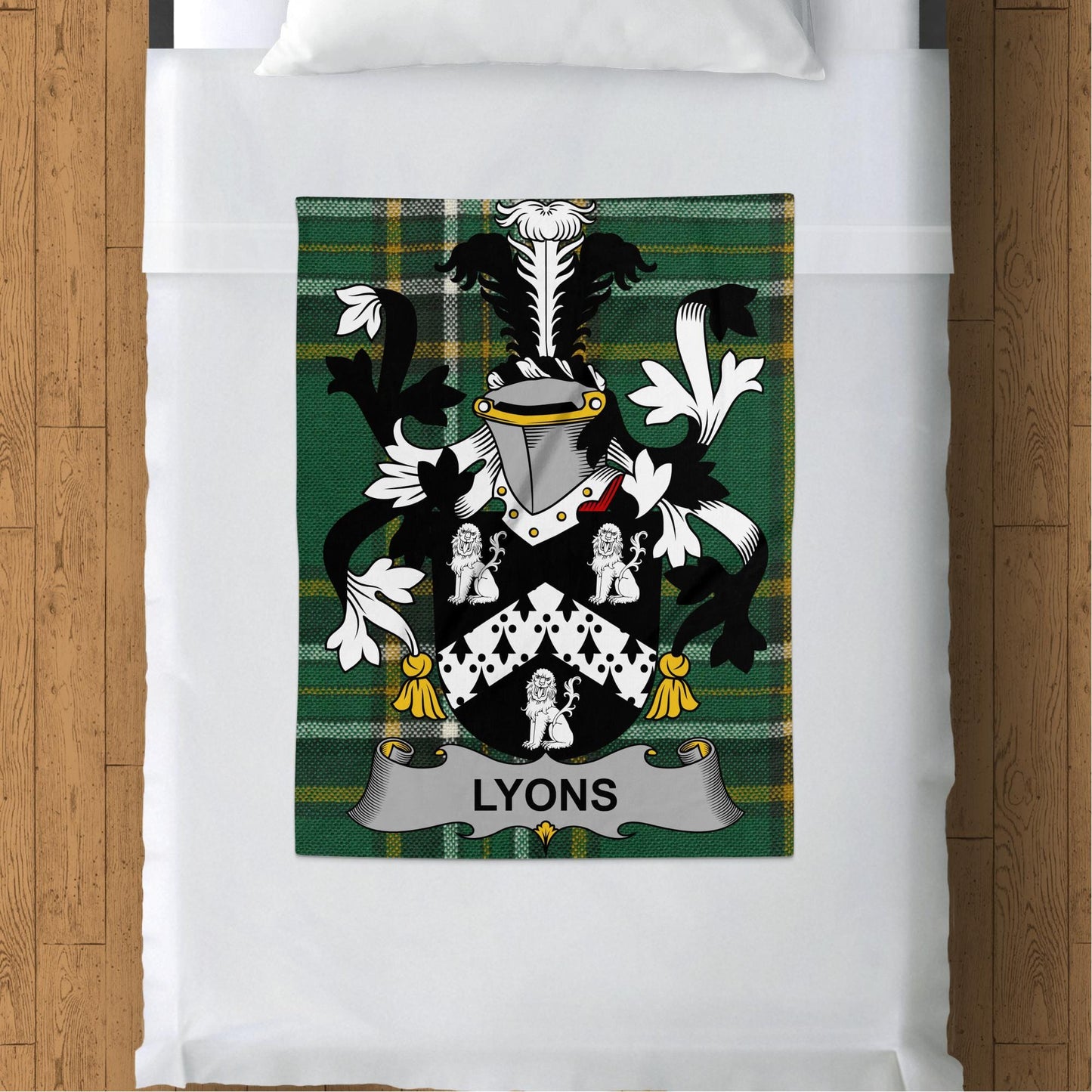 Lyons Surname Irish Tartan Throw Blanket