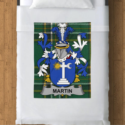 Martin Surname Irish Tartan Throw Blanket