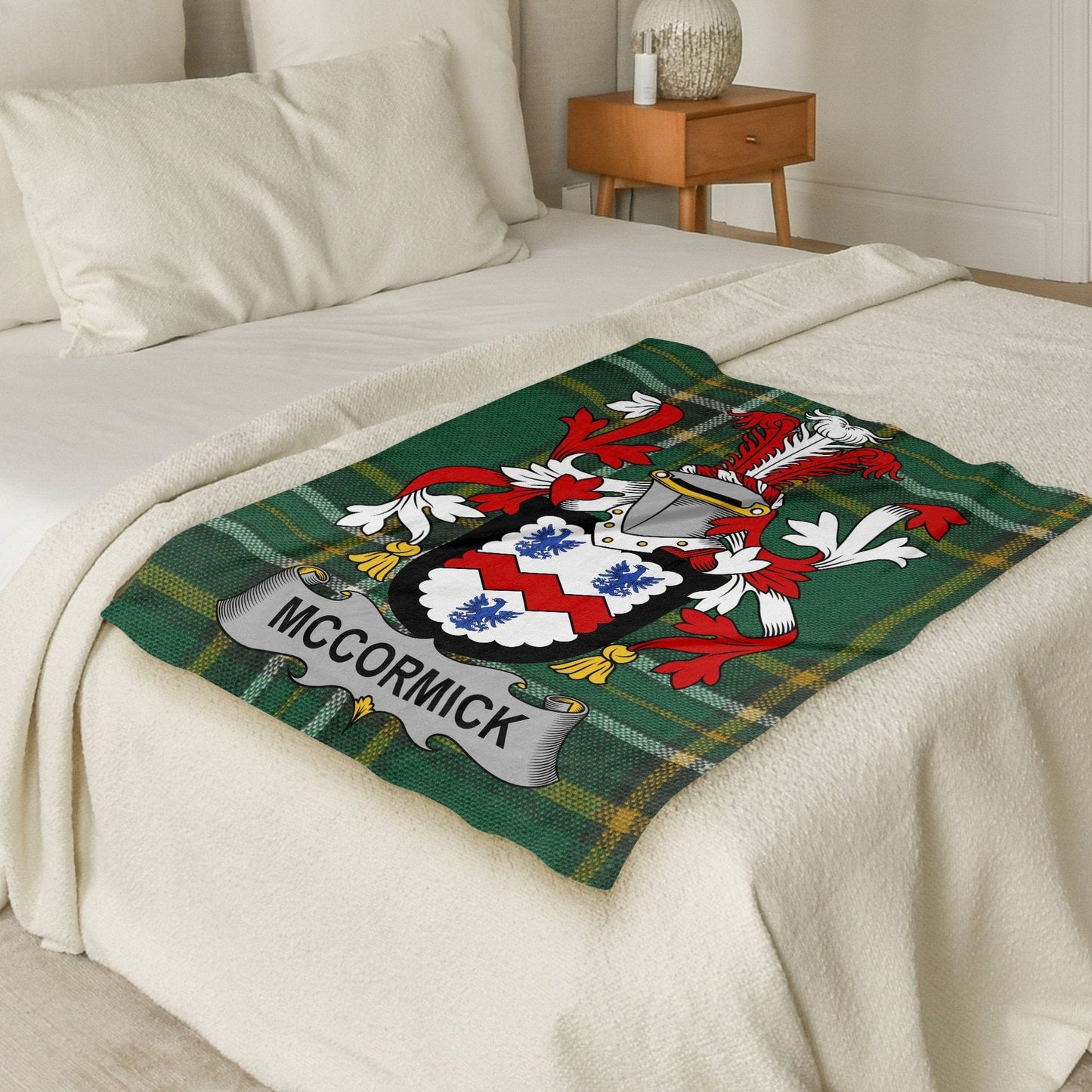 McCormick Surname Irish Tartan Throw Blanket