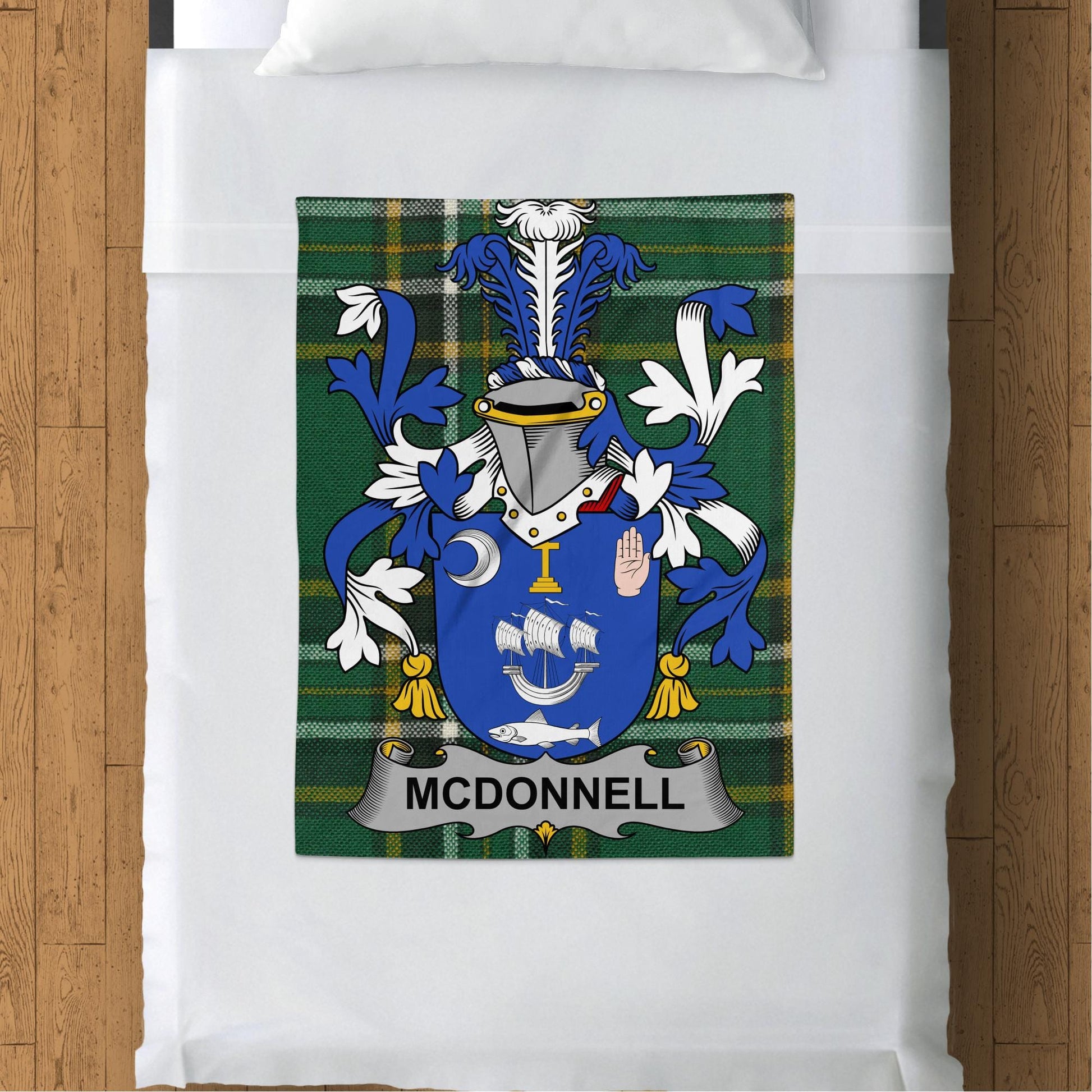 McDonnell Surname Irish Tartan Throw Blanket