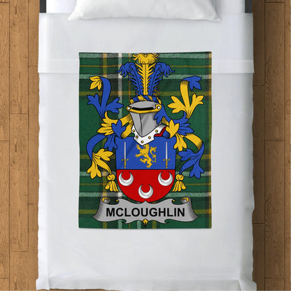 McLoughlin Surname Irish Tartan Throw Blanket