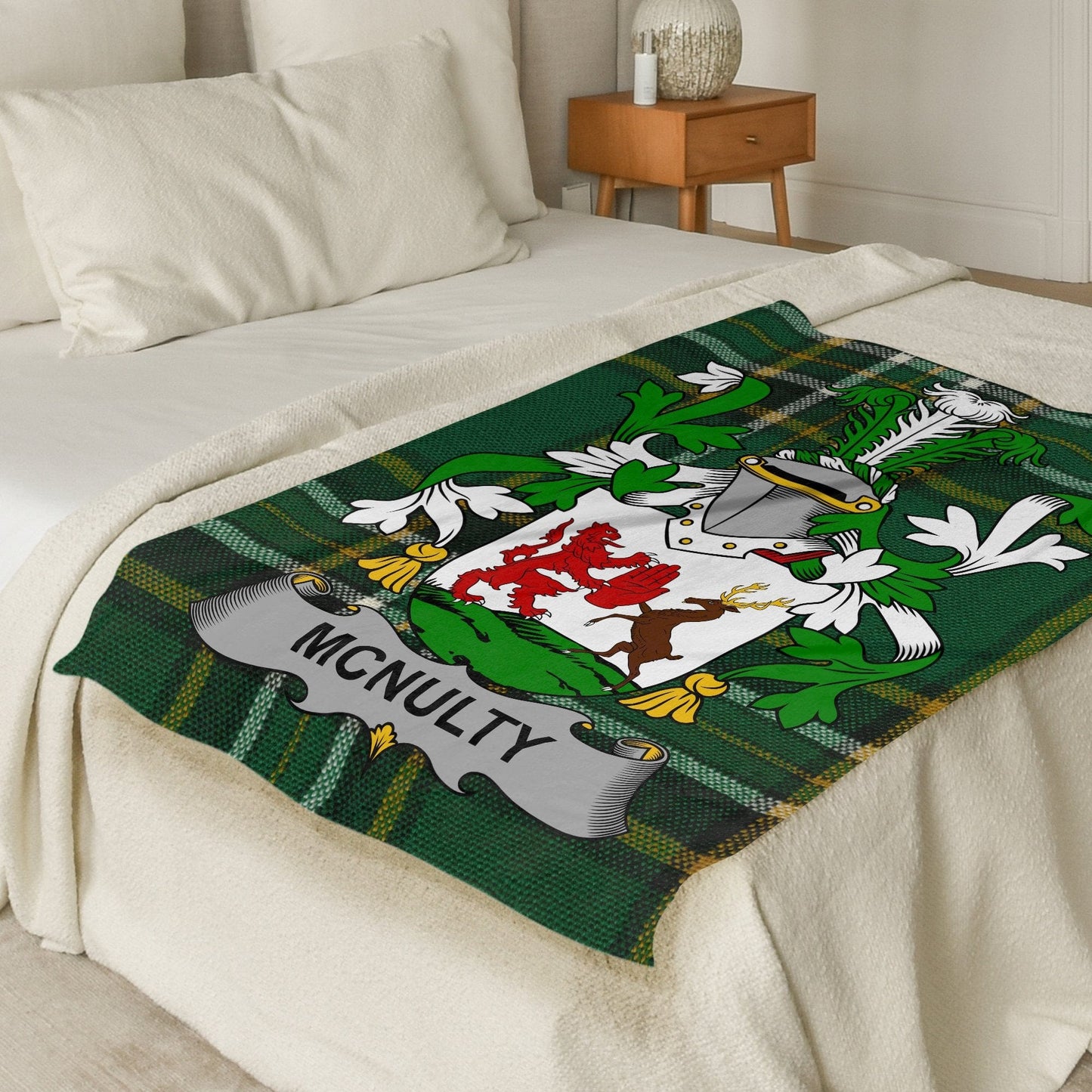 McNulty Surname Irish Tartan Throw Blanket